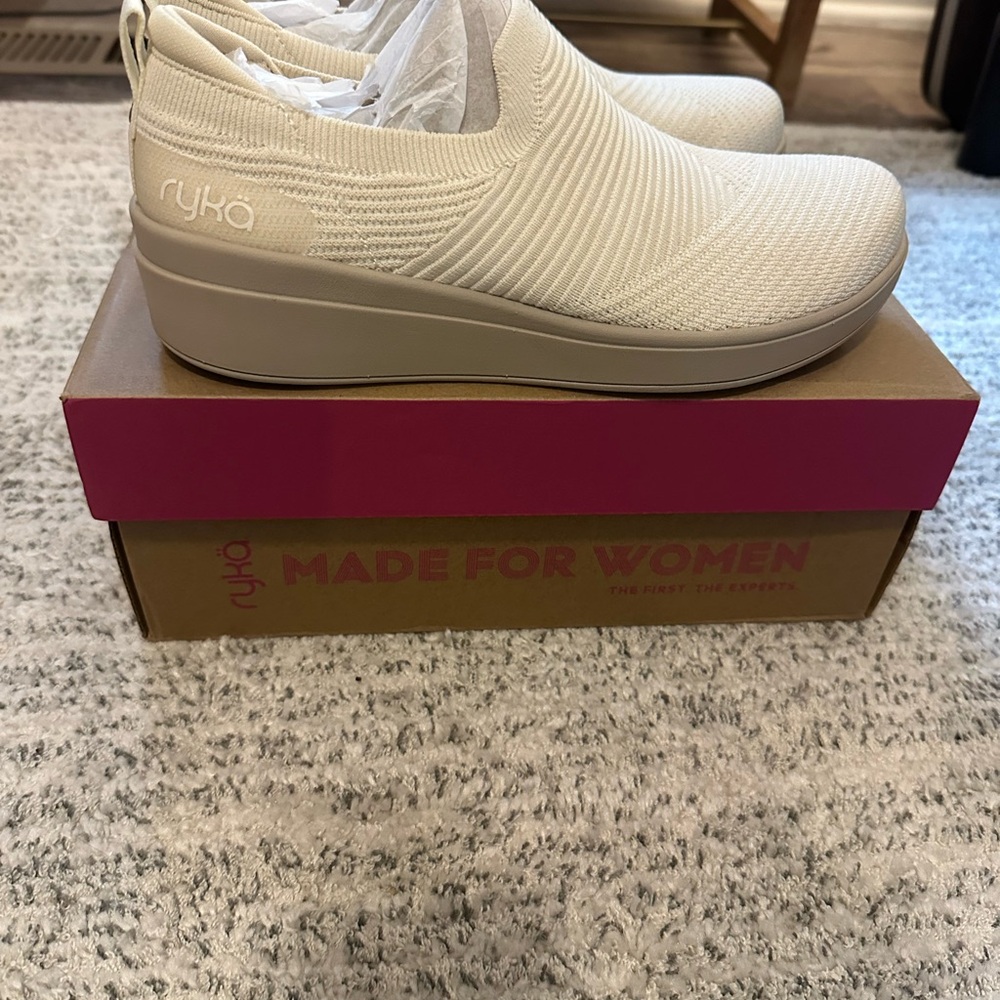 Ryka Women's Beige Slip-On Sneakers